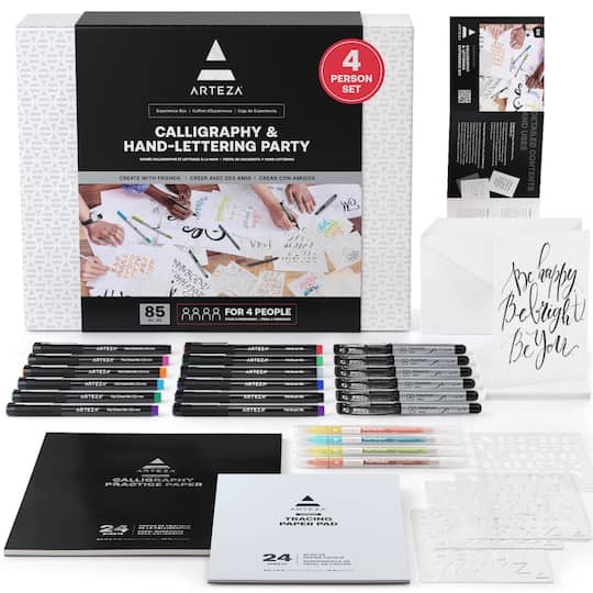 Arteza Experience Box 85 Piece Calligraphy and Lettering Party Kit